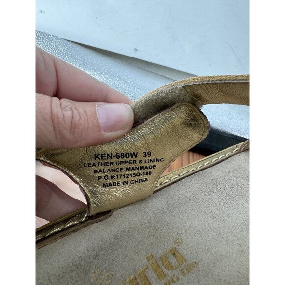 Alegria Sandals Women’s 9 gold  leather slip on slide comfort beach kendra - Picture 4 of 7